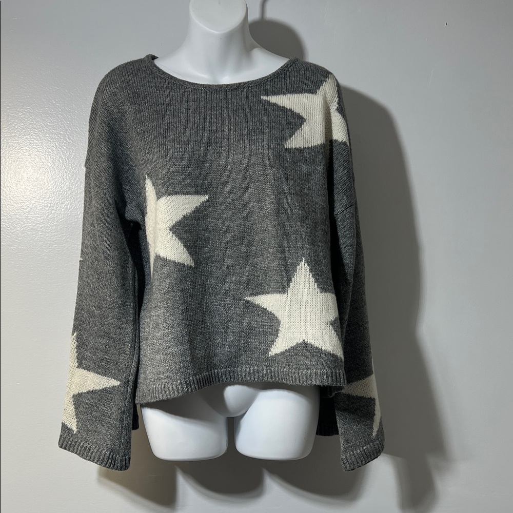 Elegant Gray Star Sweater